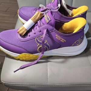 Skechers Men's Vibrant Purple and Yellow Sneakers